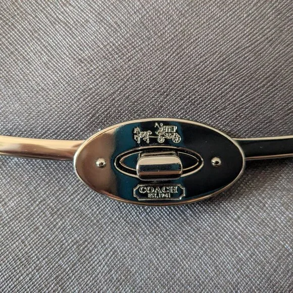 Preowned 25162 Coach Madeline Quartz/Black East/West Satchel Bag - Picture 7 of 11